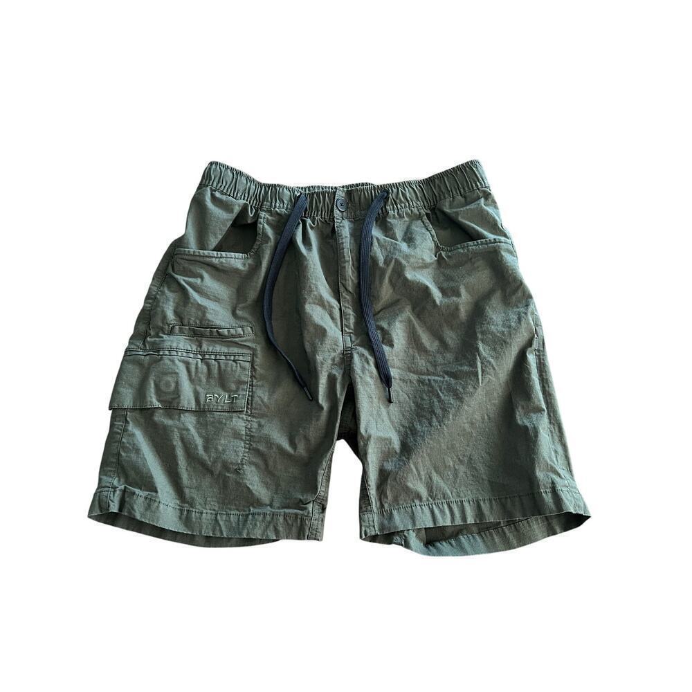 BYLT Men's Green Ripstop Drawstring Athleisure Cargo Shorts Size M